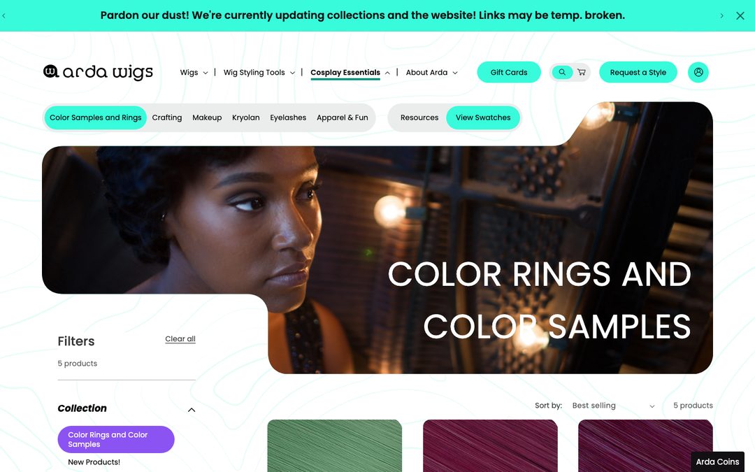 Arda Wigs — Color rings — variant sampling