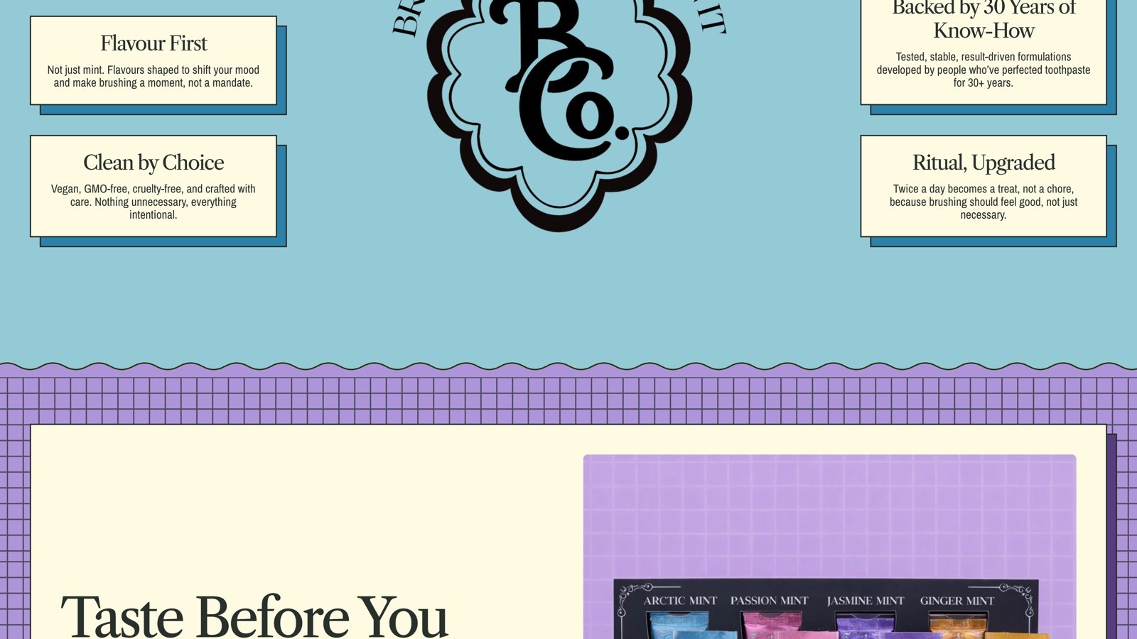 Brushers Co. homepage hero — current production