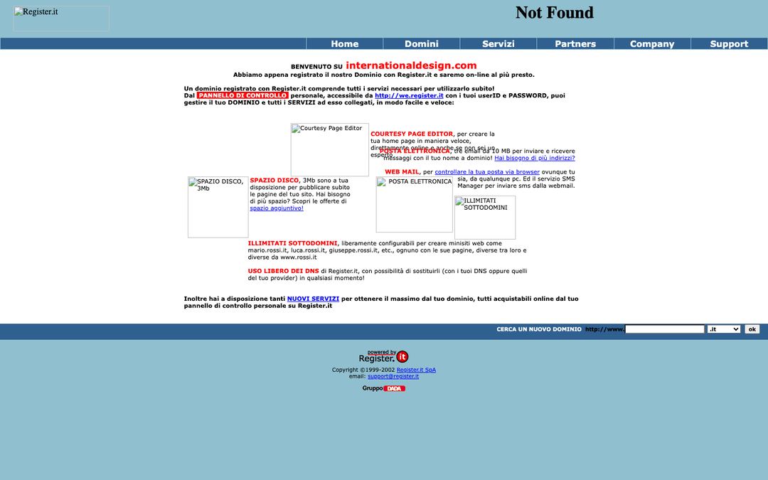 International Design homepage — previous design