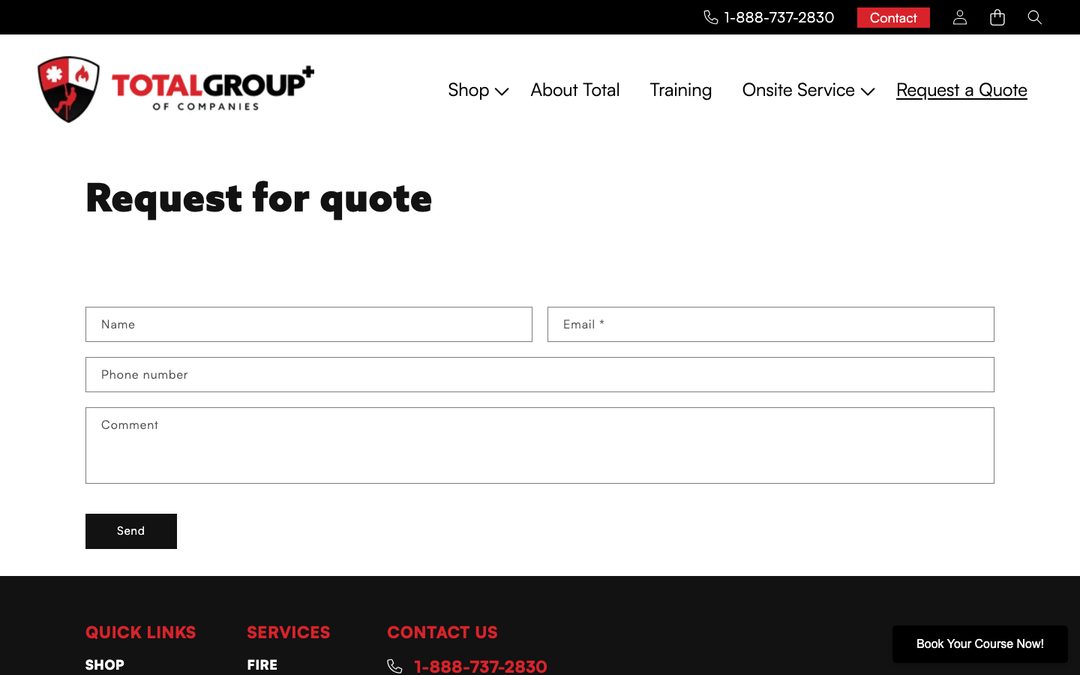 Total Group — Request-for-quote — B2B form