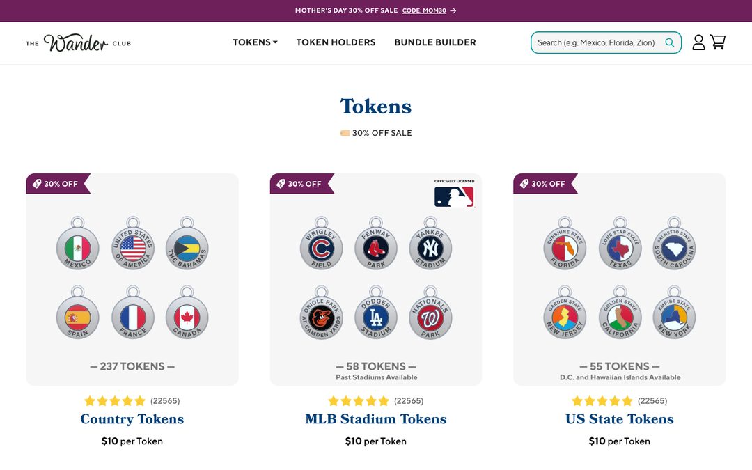 The Wander Club — Tokens collection